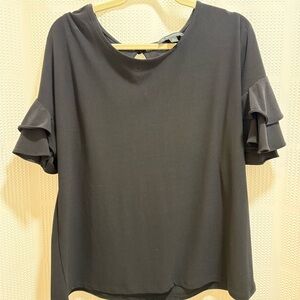 INC International Concepts Black Short Sleeve Top